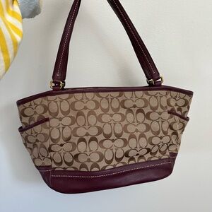 Elegant Brown and Burgundy Women's Bag